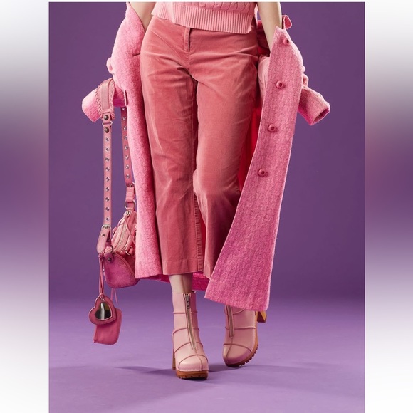 Swedish Hasbeens NWT Rough Stitched Mid Calf Clog Boot Pale Pink LOVE 🌸 - Picture 5 of 13